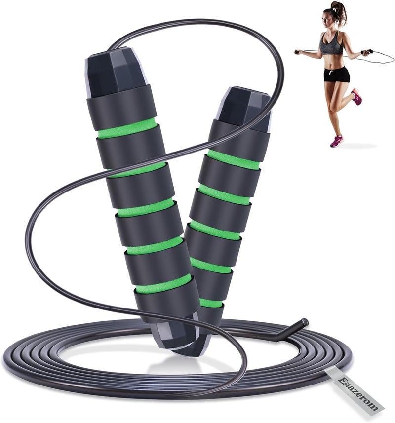 Emazerom Jump Rope for Women Men Kids, Adjustable Skipping Rope with Ball Bearings, Professional Jumping Rope with Foam Handles, Tangle-Free Rapid Speed Jump Ropes for Fitness Workout Boxing Exercise - Image 1